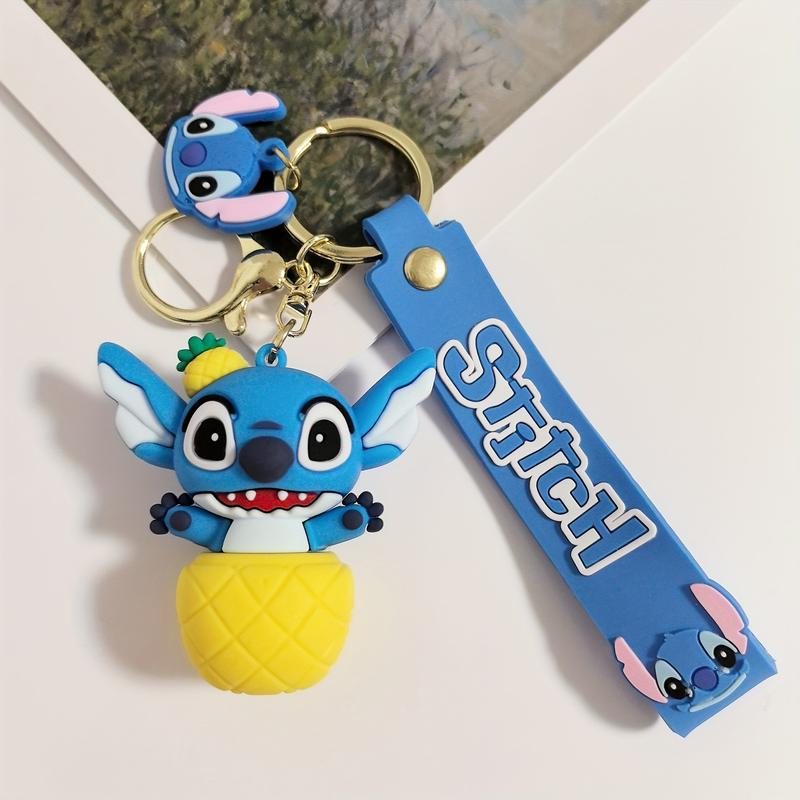 Stitch PVC Keychain Set - Non-Braided, Durable Cartoon Character Key Rings, Cute Backpack Charms, Ideal for Christmas & Halloween Gift Ideas - Pack of Multiple Designs 4
