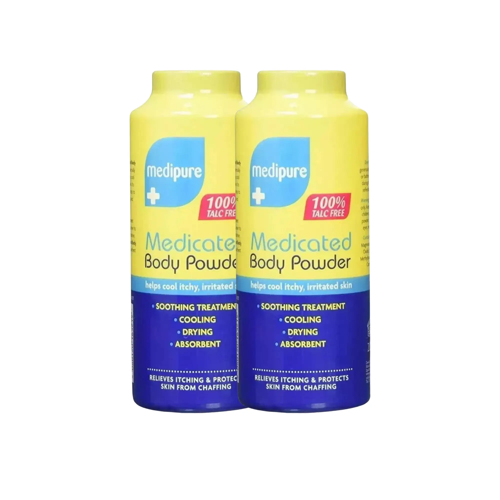 2 x 200g Medipure Medicated Body Powder 100% Talc Free Soothing Treatment