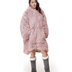 Oversized Hooded Blanket Hoodie Oodie With Ultra Soft Sherpa Lining | Womenswear Lady Comfort Tops Long Sleeve Sweaters | Warm Cosy Blanket Thermal Throw Hoodie |Hoodie Fleece Blanket | Wearable Hooded Blanket with Front Pocket | Comfortable Collar Casual