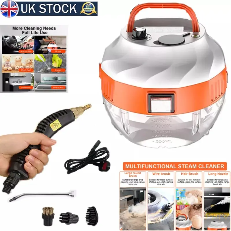 3800W Portable Handheld Steam Cleaner High Temperature Steam Cleaning Machine UK 0