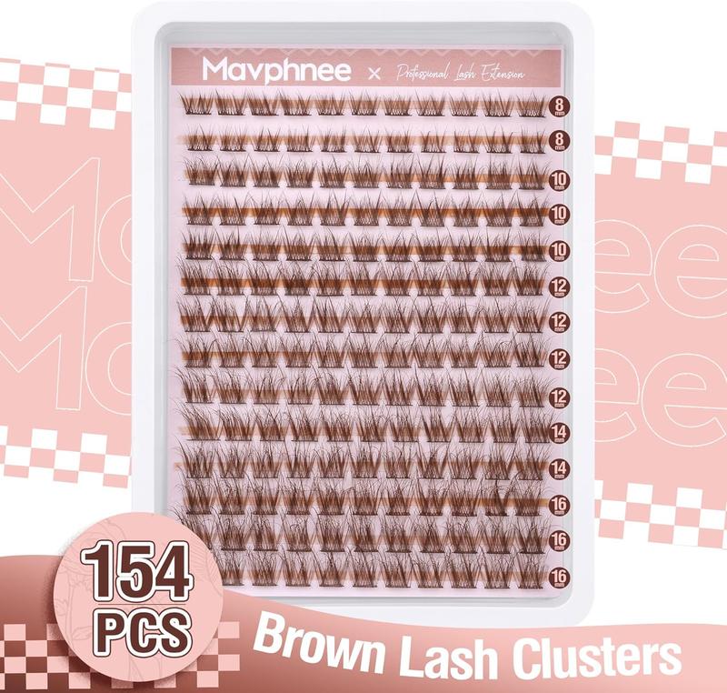 Natural Brown Lash Extensions Wispy Eyelash 168 Pcs C Curled Synthetic Mascara Pack for Everyday Wear - Eyelashes Extensions, Cosmetic  Daily Makeup Eyelash Extension 1