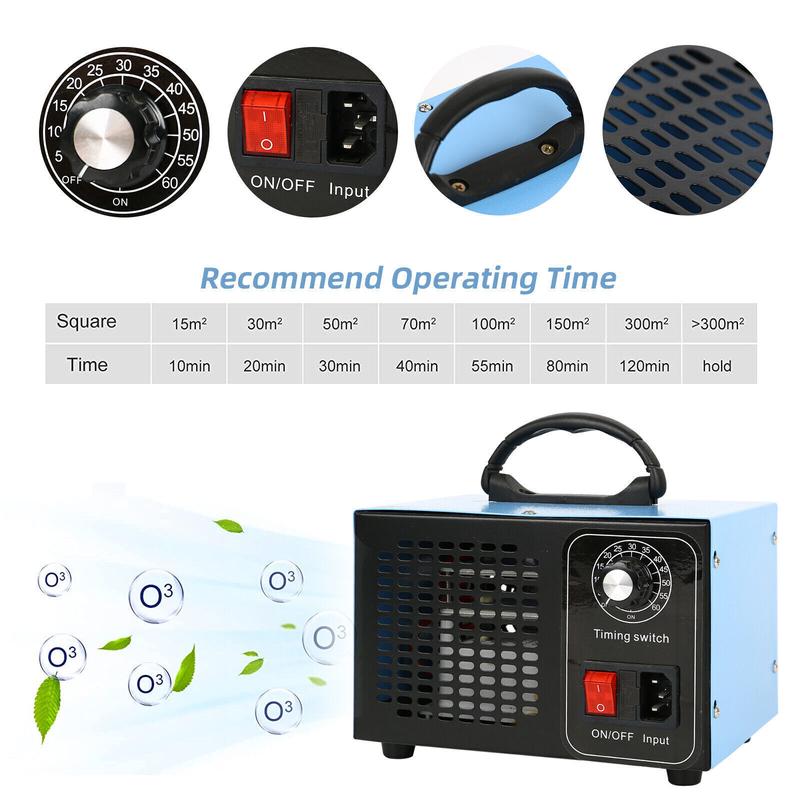 Ozone Generator 48,000 mg/h Negative Ion Generator, Commercial Industrial Odor Removal Eliminator with 120 Min Timer Ozone Machine for 300 ㎡ Room, Air Purifier for Home Pet Car Smoker Kitchen air  purifier filter 8
