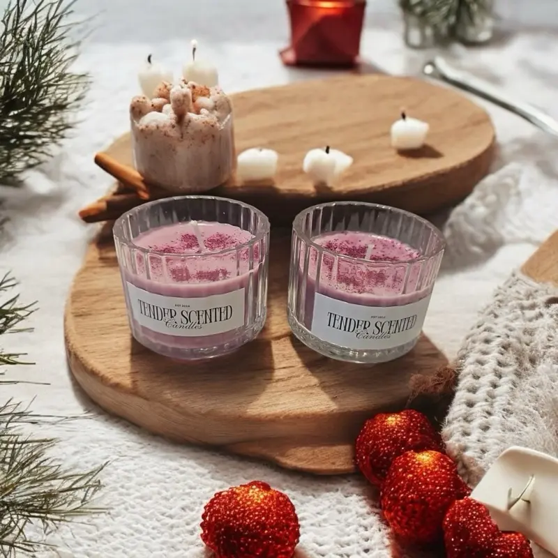Round glass candle - black raspberry & vanilla