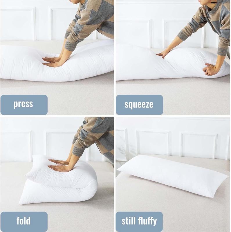 URZ SHOP Long Premium Bolster Body Pillow 5 ft - Hollow Virgin fiber Filling - Super Bounce Back - Full Body Support Cushion for Side, Back and Neck - Breathable - Multi-Purpose Use - (Available in  4ft, 5ft ) long  memory   pillow  world caitlyn 7