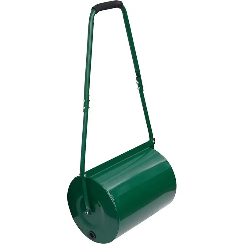 30L/38L/46L Heavy Duty Garden Grass Lawn Roller - Large Water or Sand Filled Drum, Galvanized Steel Construction, Scraper Bar & Collapsible Handle for Levelling Uneven Ground - Green (30 Liter) 5