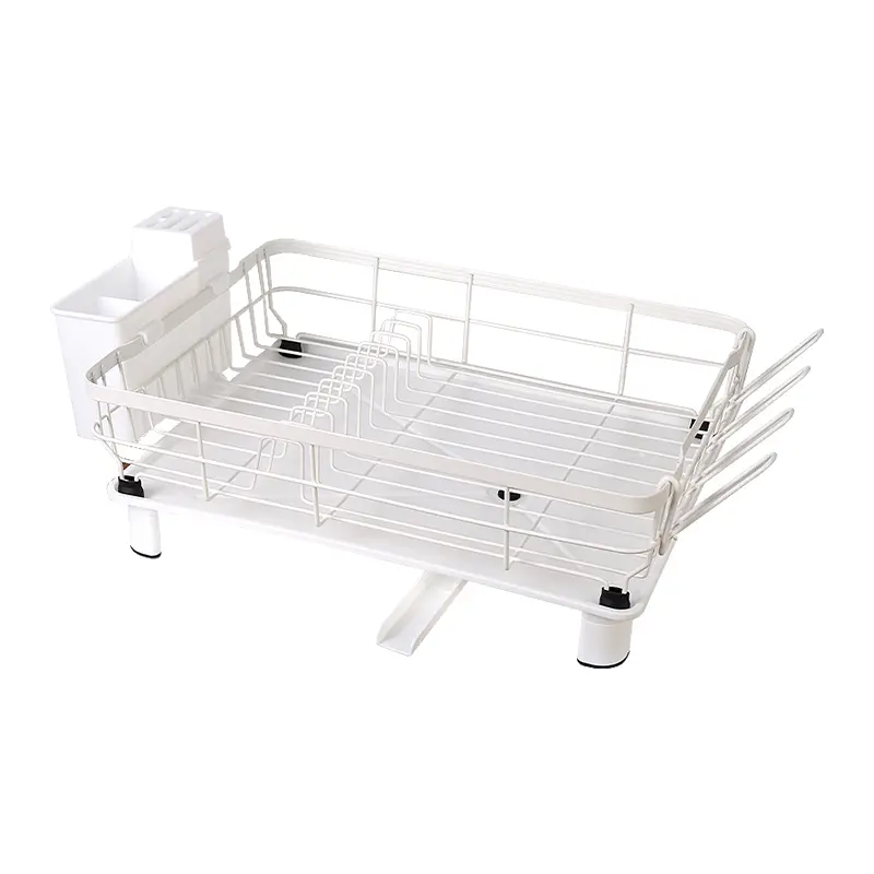 Dish Drying Rack Stainless Steel Dish Drainer with Drip Tray and Utensil Holder 5