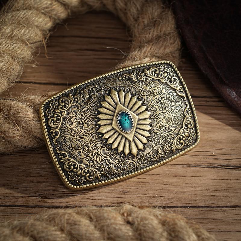 Product Introduction of Western Belt Buckle Initial Vintage-Cowboy Rodeo Silver Large Belt Buckle for Men Women 2