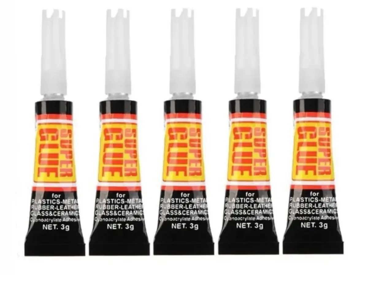 Super Glue 5 pcs extra strong Professional bond adhesive plastic glass rubber