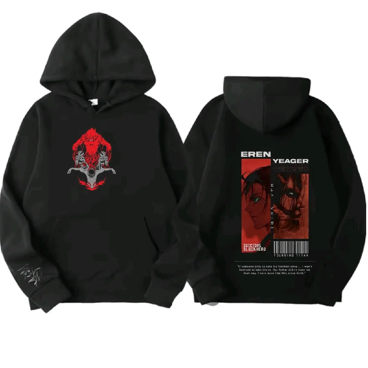 Eren Jaeger Attack on titan AOT  hoodie, cotton pullover, unisex , high quality