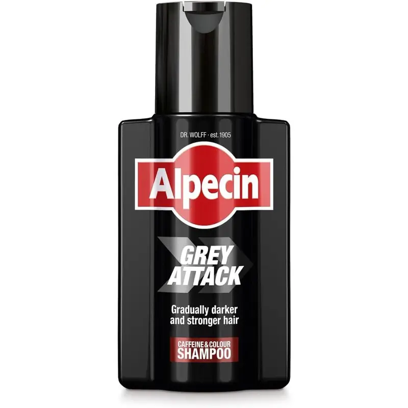 Alpecin Grey Attack Caffeine & Colour Shampoo for Men 1x 200ml | Gradually Darker and Stronger Hair | Controlled & Natural Looking Colour Effect for Less Greys | Against Thinning Hair 0