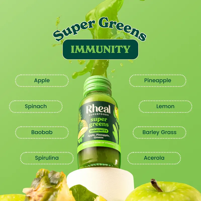 Rheal Super Greens Shot: Daily Immunity Shots (14 Day Supply) 2
