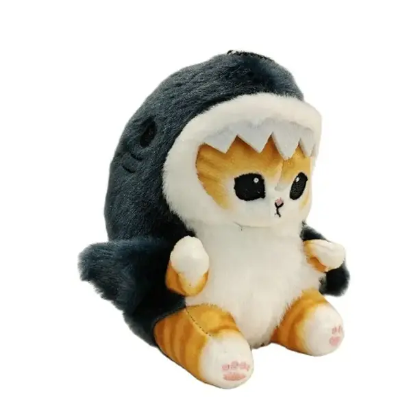 Cartoon Cute Shark Fried Shrimp Cat Plush Doll Pendant Charm Package Pendant