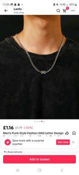 Product Review of Men's Punk Style Fashion DAD Letter Design Pendant Necklace, Casual Trendy Chain Necklace For Party Decoration, Elegant All-match Fashion Accessories for Daily Wear, Without Box from 𝐌** ** 0