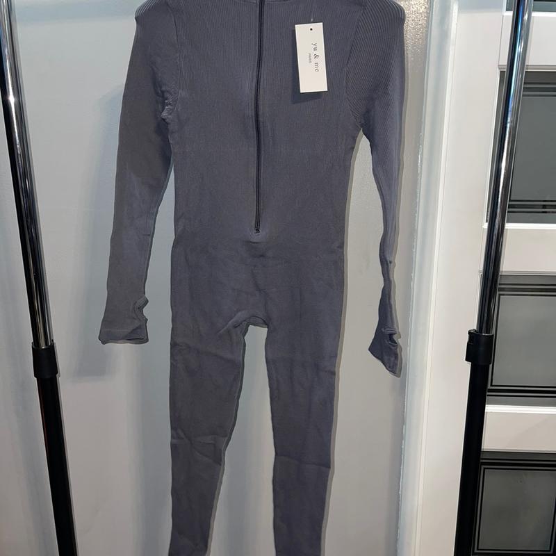 Zip Up Ribbed Jump Suit 2