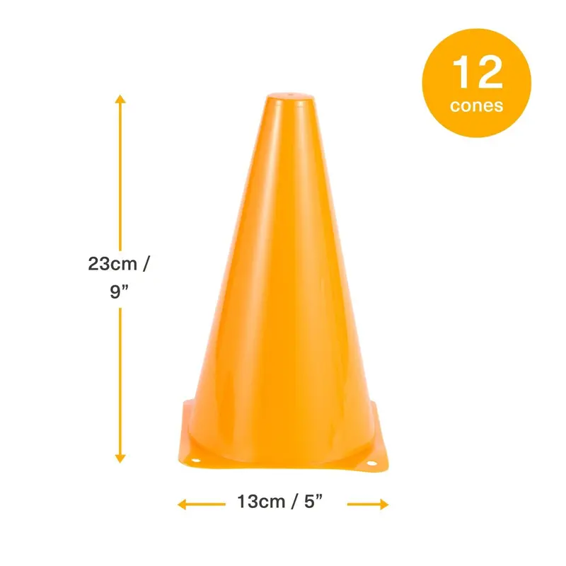 12X Sports Marker Plastic Cones Agility Football Pitch Training Fitness Exercise 4