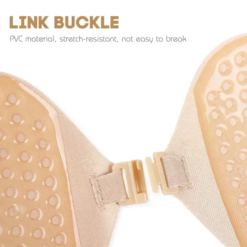 Invisible Push Up Bra for Women Backless Strapless Bra Seamless Front Closure Bralette Underwear Silicone Self-Adhesive Bra Pads 3