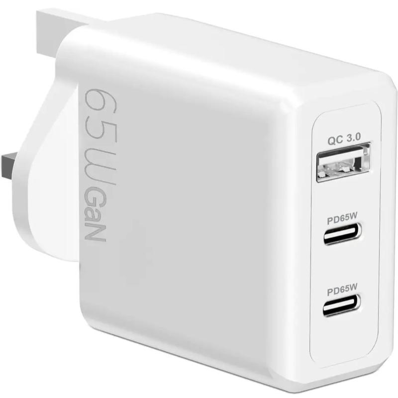 65W GaN Fast Quick Charger for Type-C Devices - UK Plug - Charging 0