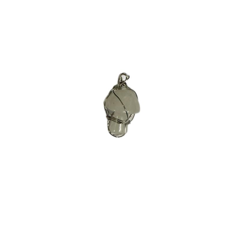Handmade Clear Quartz Mushroom Wrapped Pendant for Women 0