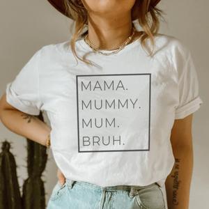 CANVAS Women's Accurate Mum Denim T-Shirt 'Bruh' -Comfort Womenswear
