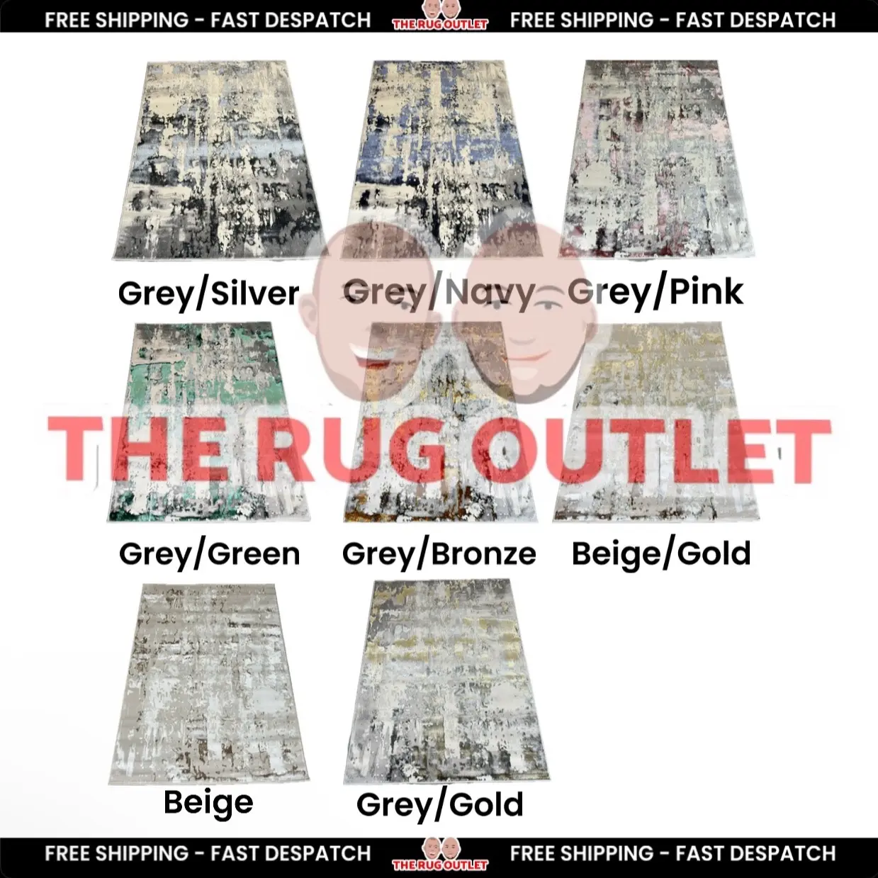 Textured Shimmer Polyester Polypropylene Extra Large Rugs - Soft Pile High Shine, Hard Backed