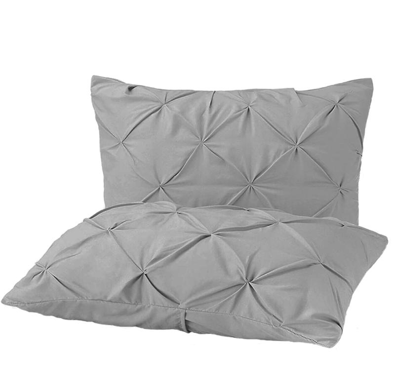 Trend & Bend Pintuck Pinch Pleated Duvet Cover with Pillowcases – Luxury Cotton Quilt Bedding Covers Single Double King Super King Size Bed Sets Perfect for Christmas, and New Year duvet  sets 2