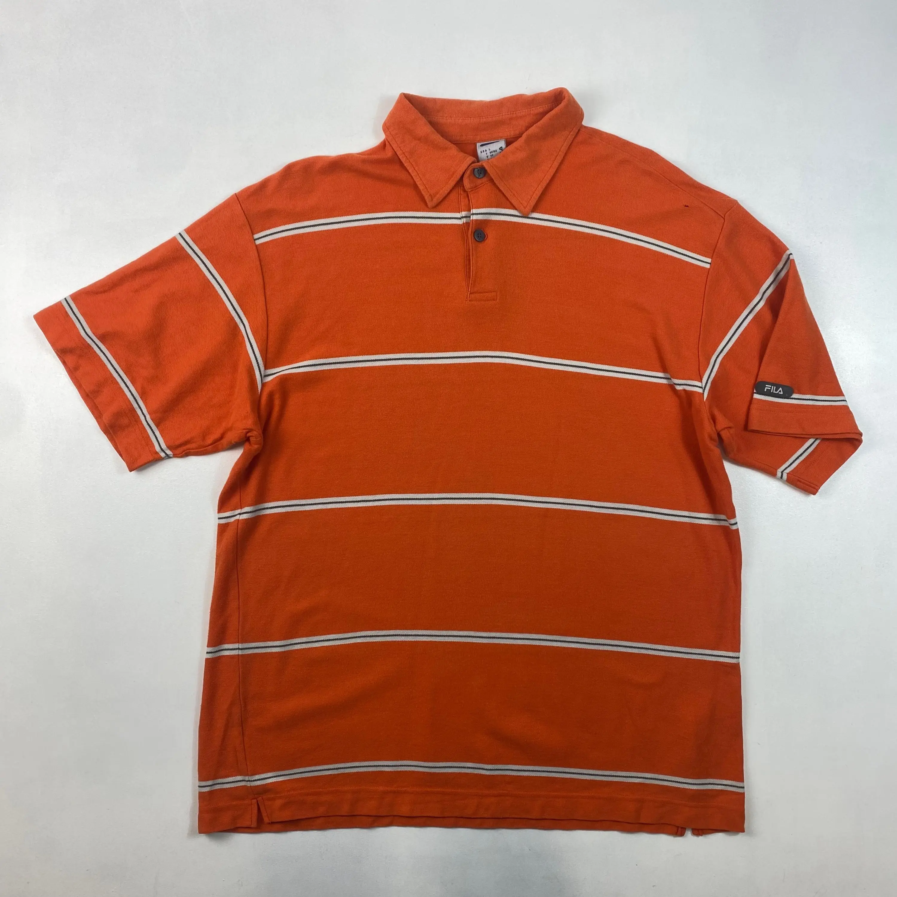 Orange Fila Polo Shirt , Size L