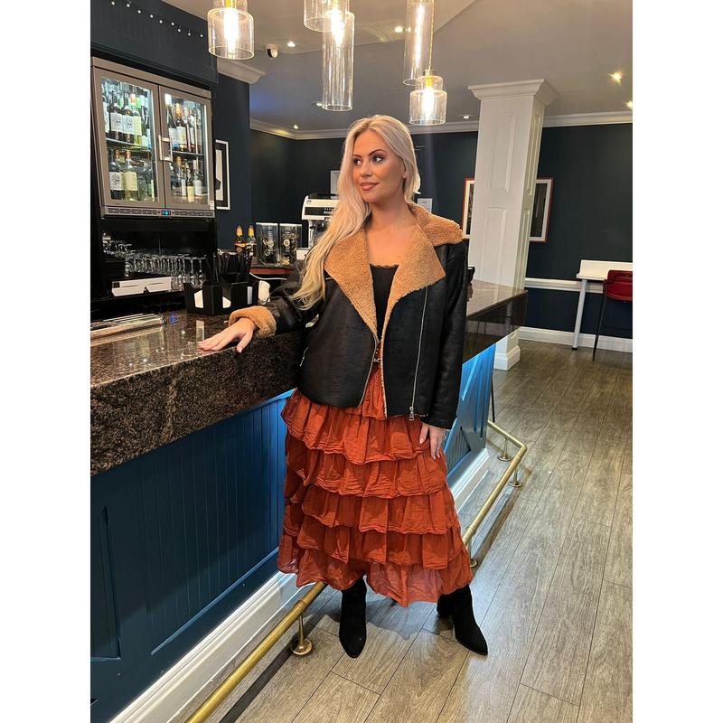 Olga Ruffle Skirt Rust 0