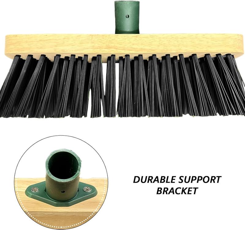 12” Broom Outdoor Yard Broom Sweeping Brush Strong PVC Bristles with Wooden Handle Garden Brooms for Cleaning Patio Yards Driveways Warehouse and Garage Bamboo Kitchen Lightweight Comfortable 5