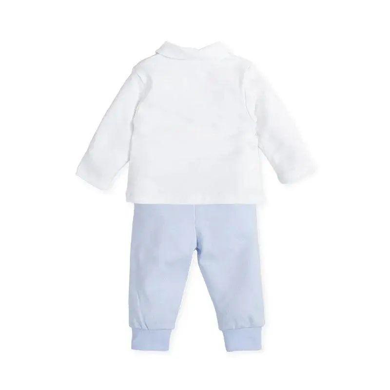Tutto Piccolo Two Piece Tracksuit - Baby Blue & White  - 4590 1