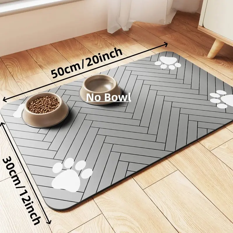 Pet Feeding Mat-Absorbent Pet Placemat for Food and Water Bowl, with Waterproof Rubber Backing, Quick Dry Water Mat for Dog Cat 0