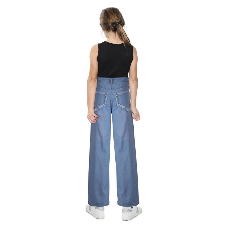 A2Z 4 Kids Girls Palazzo Jeans Wide Leg Stretchy Denim Pants Flared Fashion Jean Trousers Baggy Pants Gift for Children Age 5-14 Years 4