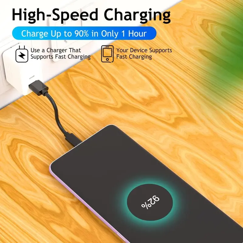Type C Data Cable 1 Piece USB to Type C Fast Charging Cable, Universal Data Cable For Samsung, Huawei Xiaomi Devices Plastic TPU Waterproof Connection Waterproof TPU Plastic IDO type  Mobile Charger Electronic Plug fastcharging cable mobile charging 7