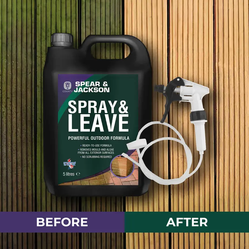 Spear & Jackson Spray and Leave (5L) No scrubbing, wiping or washing off Household Cleaner Algae & Moss Spot Remover Patio 6