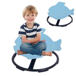 Children's swivel chair, sensory swivel chair for children with autism, body coordination training chair, fish-shaped non-slip sensory toy 360° swivel chair, suitable for children over 3 years old
