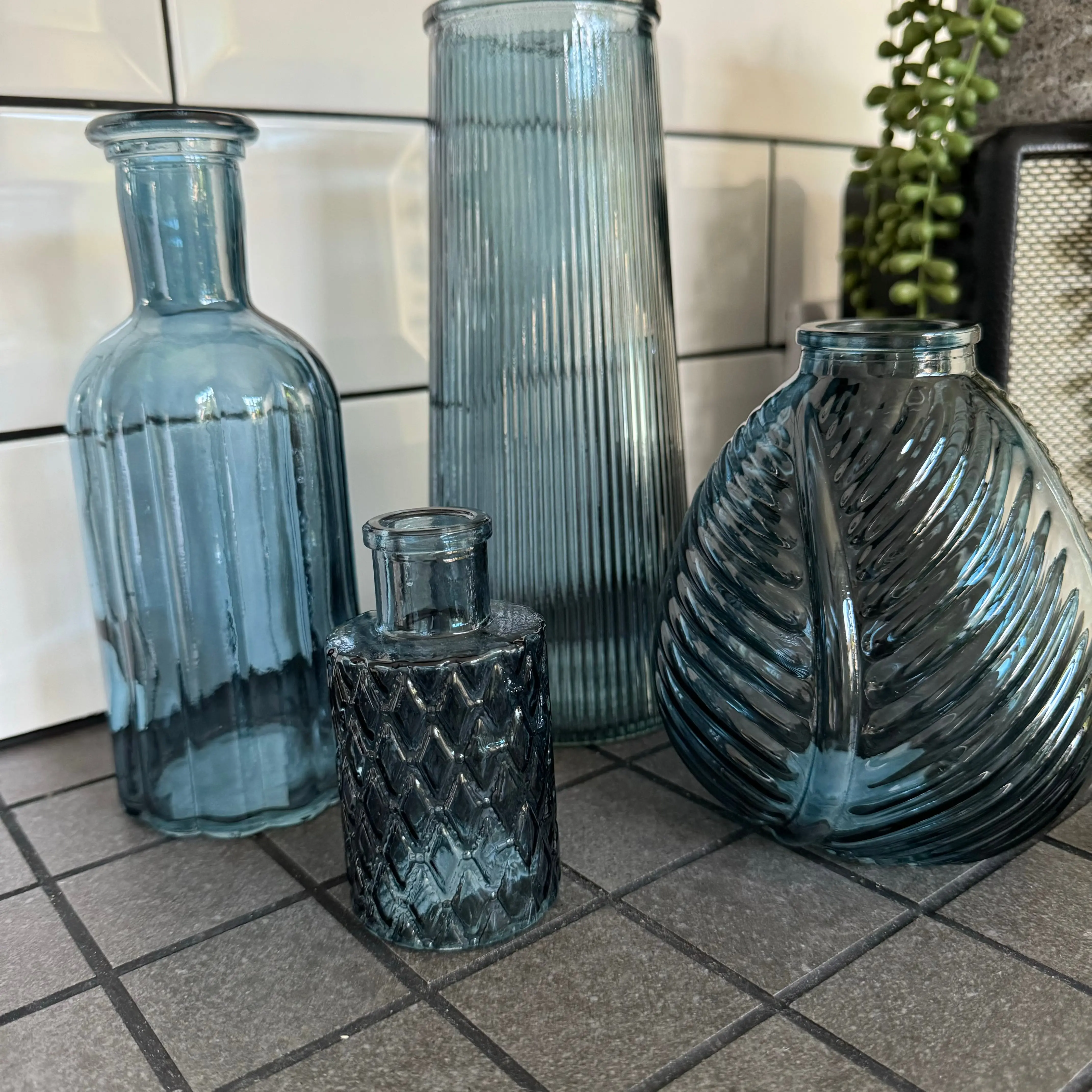 Small Glass Bottle Vases Blue - 4 styles