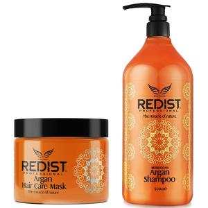 Redist Hair Care Moroccan Argan Shampoo 500ml & Hair Mask 500ml | Repairs, Strengthens and Shines | Reduces Dandruff | Adds Silky Softness | Natural Ingredient Flower Scent | Set Conditioner Floral Haircare Argan Oil Nourishing Cleanser Comfort Conditione
