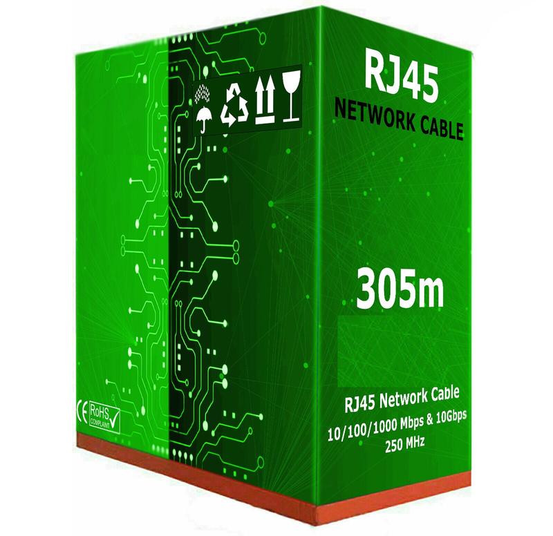 305M RJ45 Outdoor Ethernet Network Patch Cable Roll Reel CAT5e CAT6 Bulk FTP UTP UTP ADSL Internet Lead Outdoor Modem 1