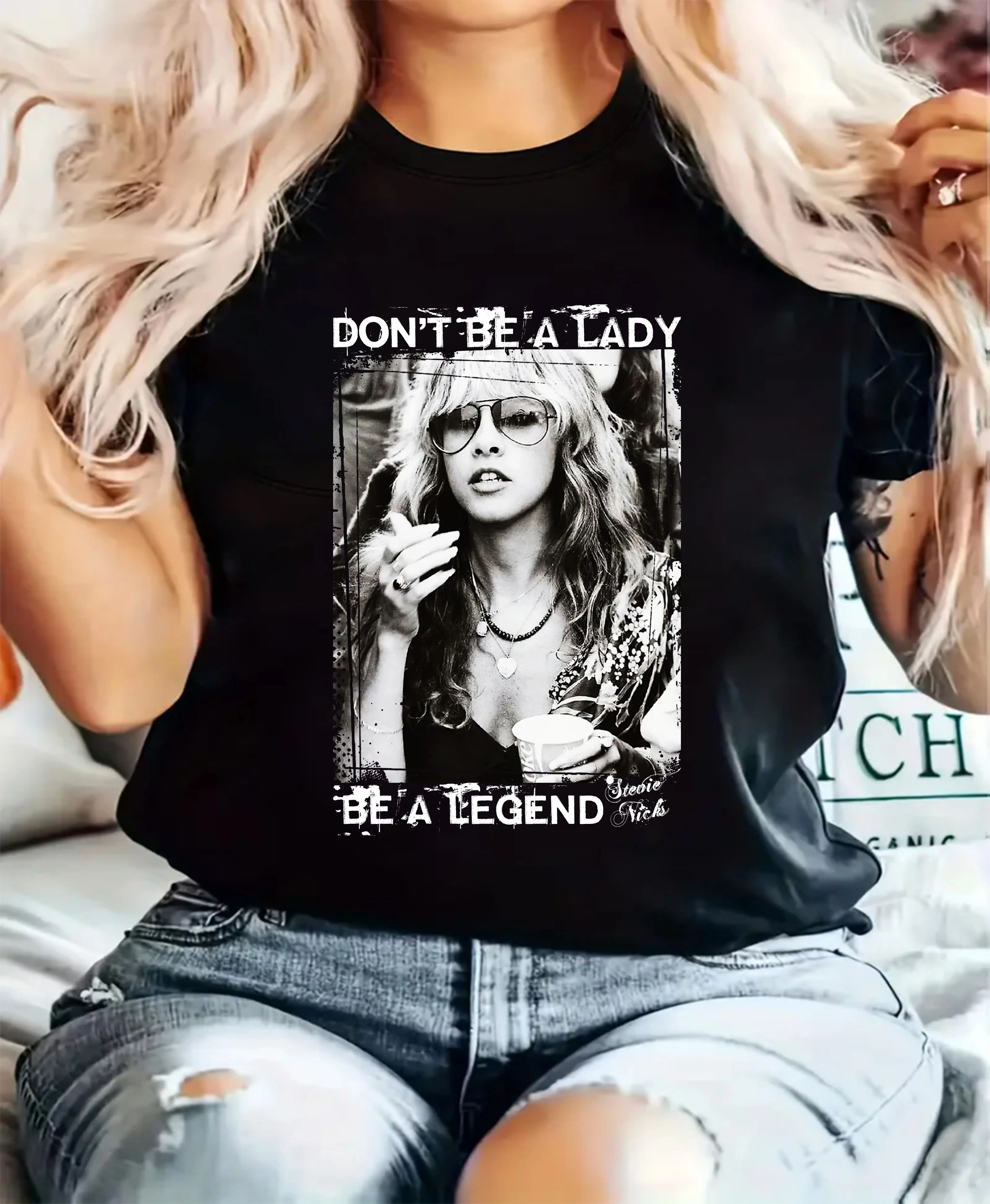 Don't Be A Lady Be A Legend Stevie Nicks T shirt, Fitted Ladies Tshirt, Retro Vintage womenswear tshirt, American solo singer tee top