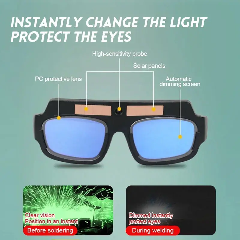 Solar Automatic Dimming Welding Glasses - Anti-Glare, Eye Protection Goggles 5