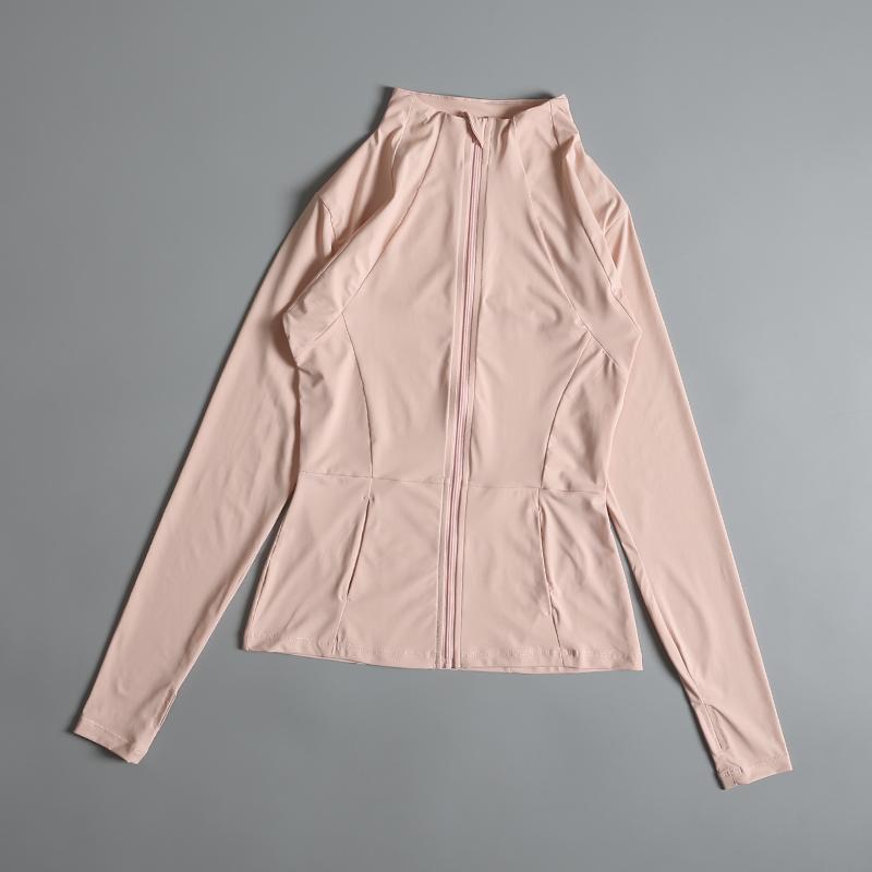 Product Introduction of New yoga wear ladies coat round high elastic loose exercise yoga fitness long sleeve stand-up collar  yoga tops 20