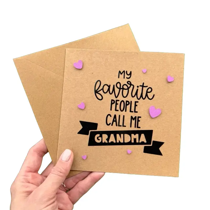Hand made ‘My favorite people  call me grandma’ card and envelope.