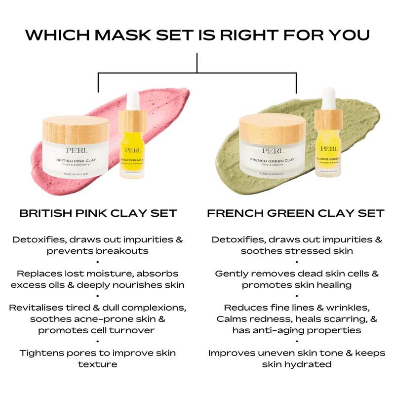 PERL French Green Clay Mask & Calming Mask Oil Set - Deep Cleansing Solution for Smoother Skin Repair 5
