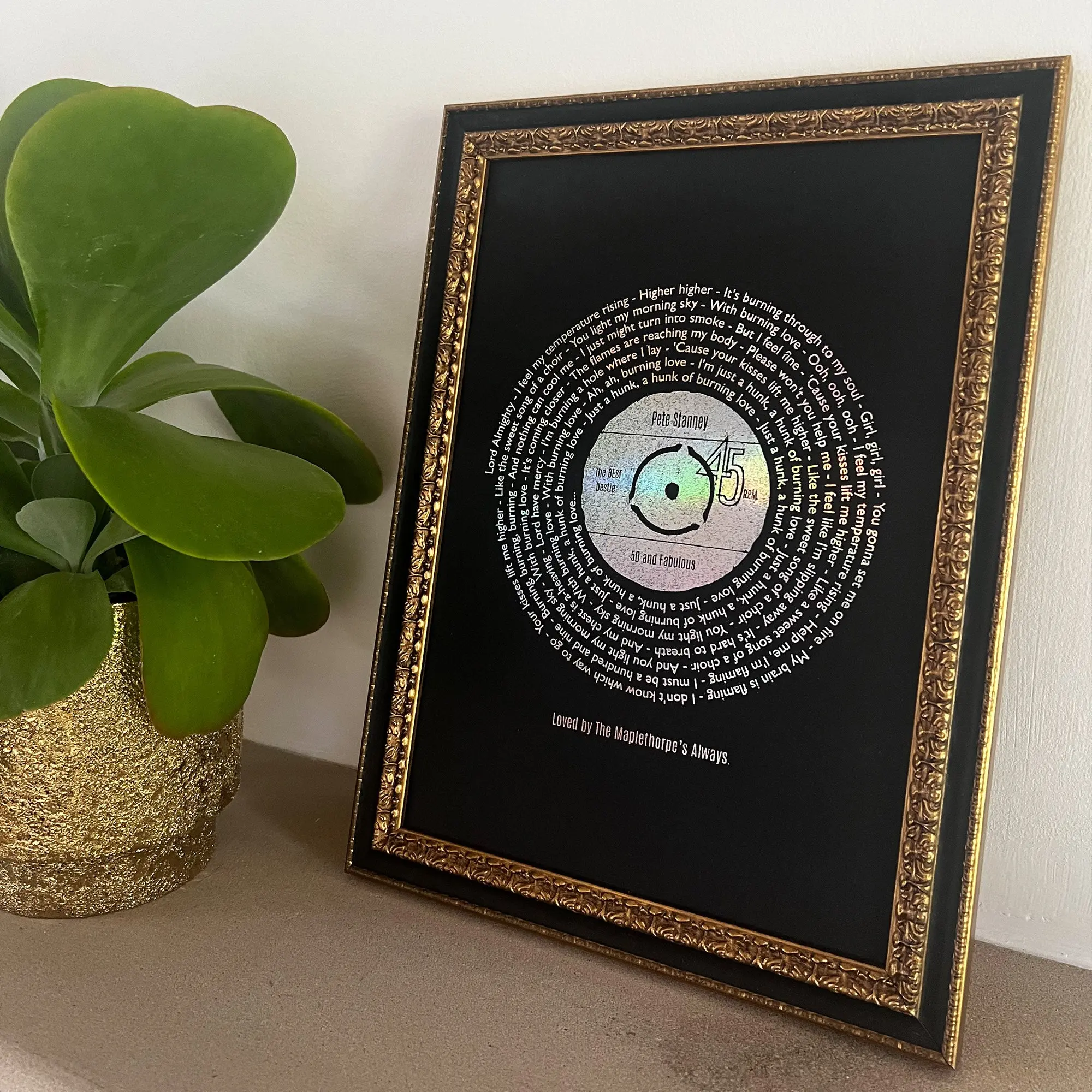 Custom Foil Metallic Song Lyrics Art - Personalized Wall Decor