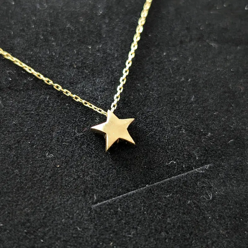 Sterling Silver Gold Plated Star Necklace Female Birthday Daily Anniversary 3