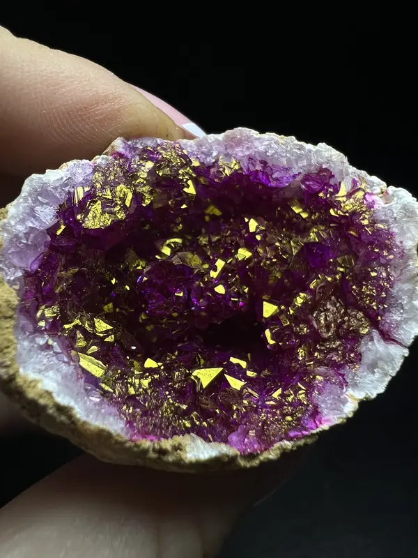 Medium Dyed Pink Clear Quartz Crystal Geode- Sold Individually, Home Décor, Crystal Healing, Gift 5