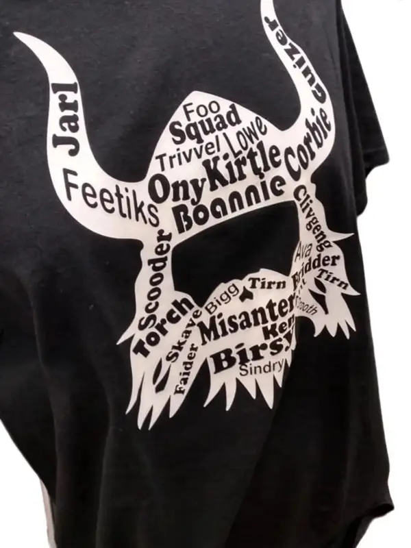 Shetland Dialect Viking Print in Black 100% Cotton 0