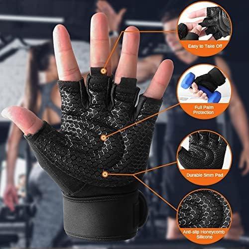 Gym Weight Lifting Workout Gloves with Wrist Wrap Support, for Men & Women, Breathable & Full Palm Protection, for Exercise Weightlifting, Training, Fitness, Cycling, Hanging 4