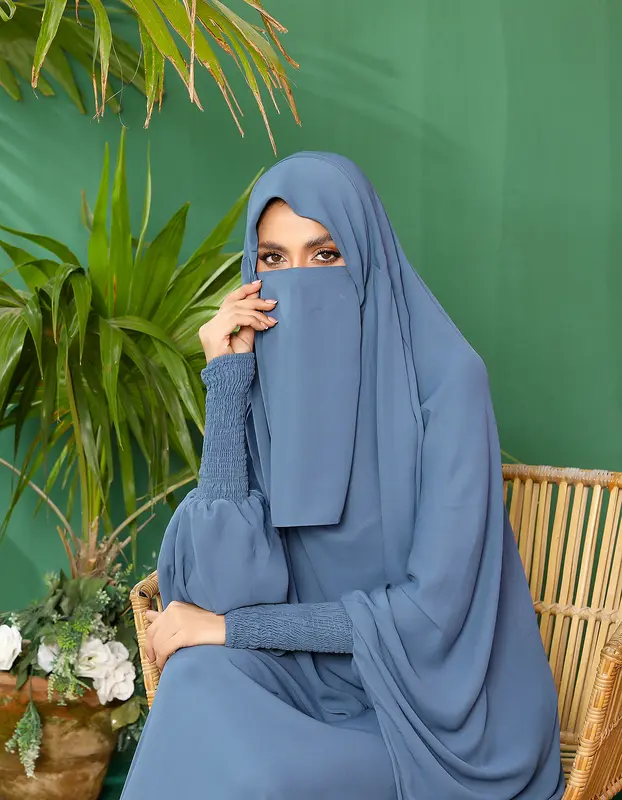 ASL-08 Haya - 1 Piece Jilbab Prayer Set with Elasticated Cuff 2