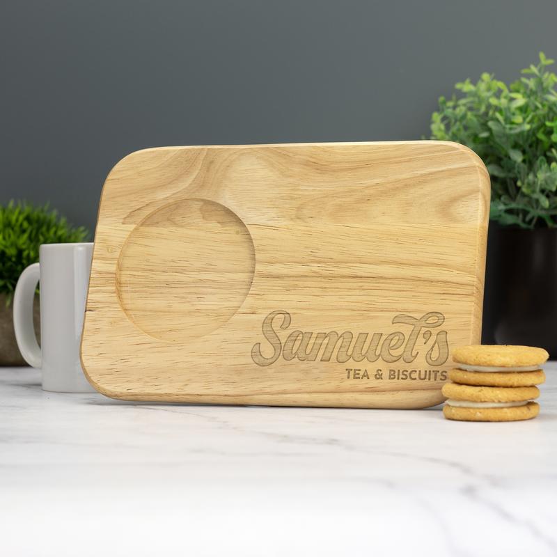 Personalised Custom Engraved Wooden Tea & Biscuit Board Serving Board Novelty Gift Birthday Valentines Housewarming Wedding Christmas 9