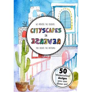 Cityscapes in Reverse Colouring Book - You Draw The Line Doodle City Scapes Art Pattern, 54 Pages - Mindfulness Gifts coloringbook for adults coloringpages colouring  books viral  coloring